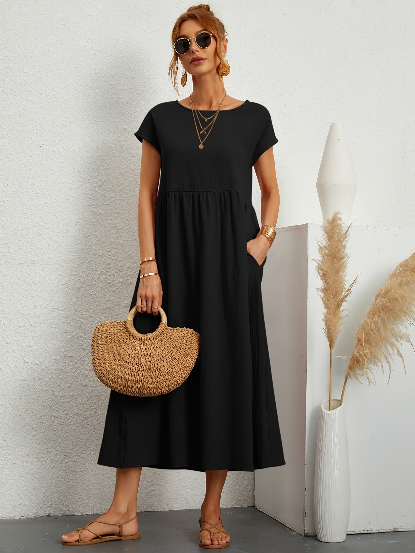 Robe Bohème Chic d’Été avec Poches