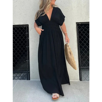 Robe Longue Noire Bohème Chic Femme Élégance Intemporelle et Confort Absolu