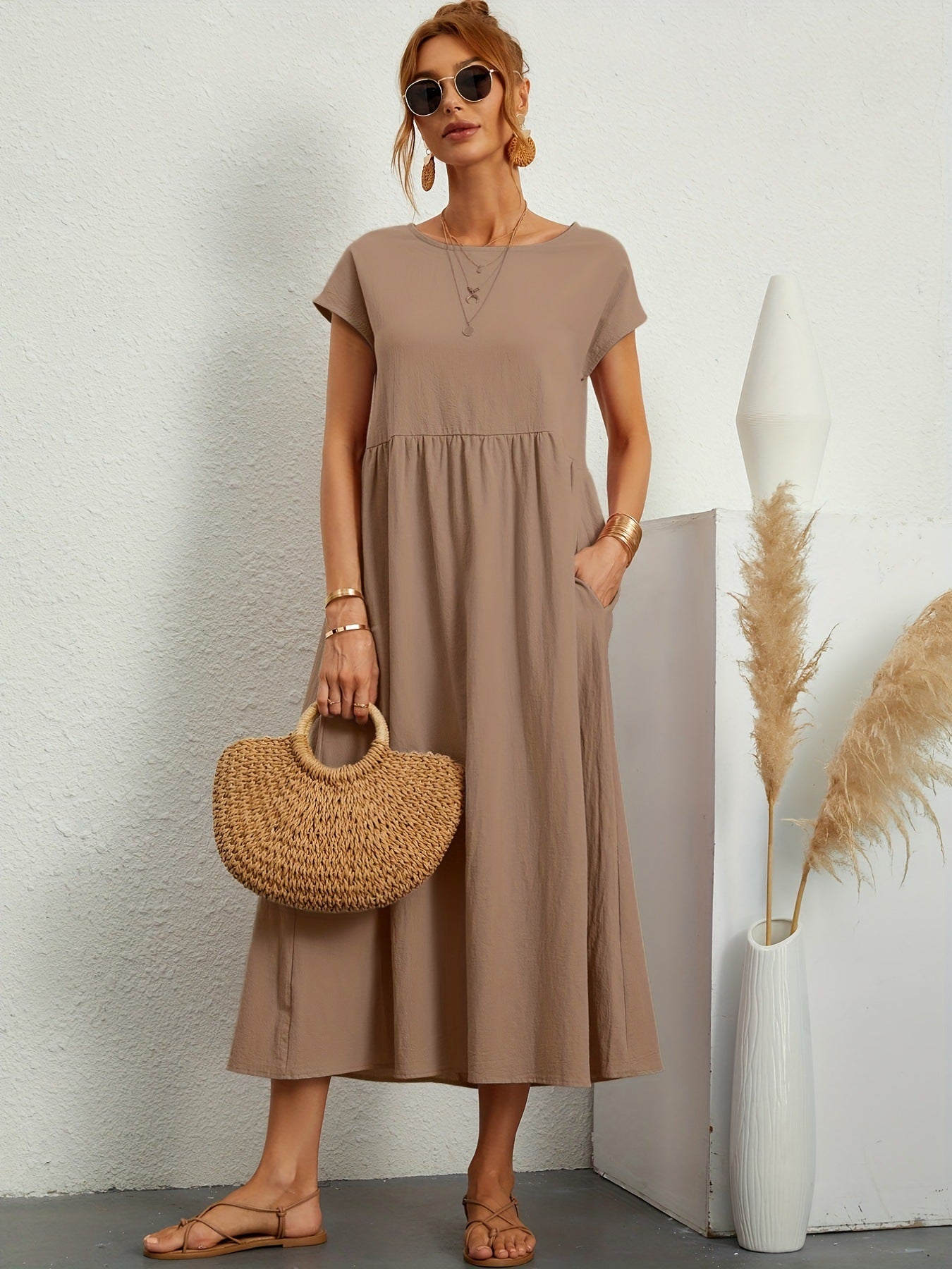 Robe Bohème Chic d’Été avec Poches
