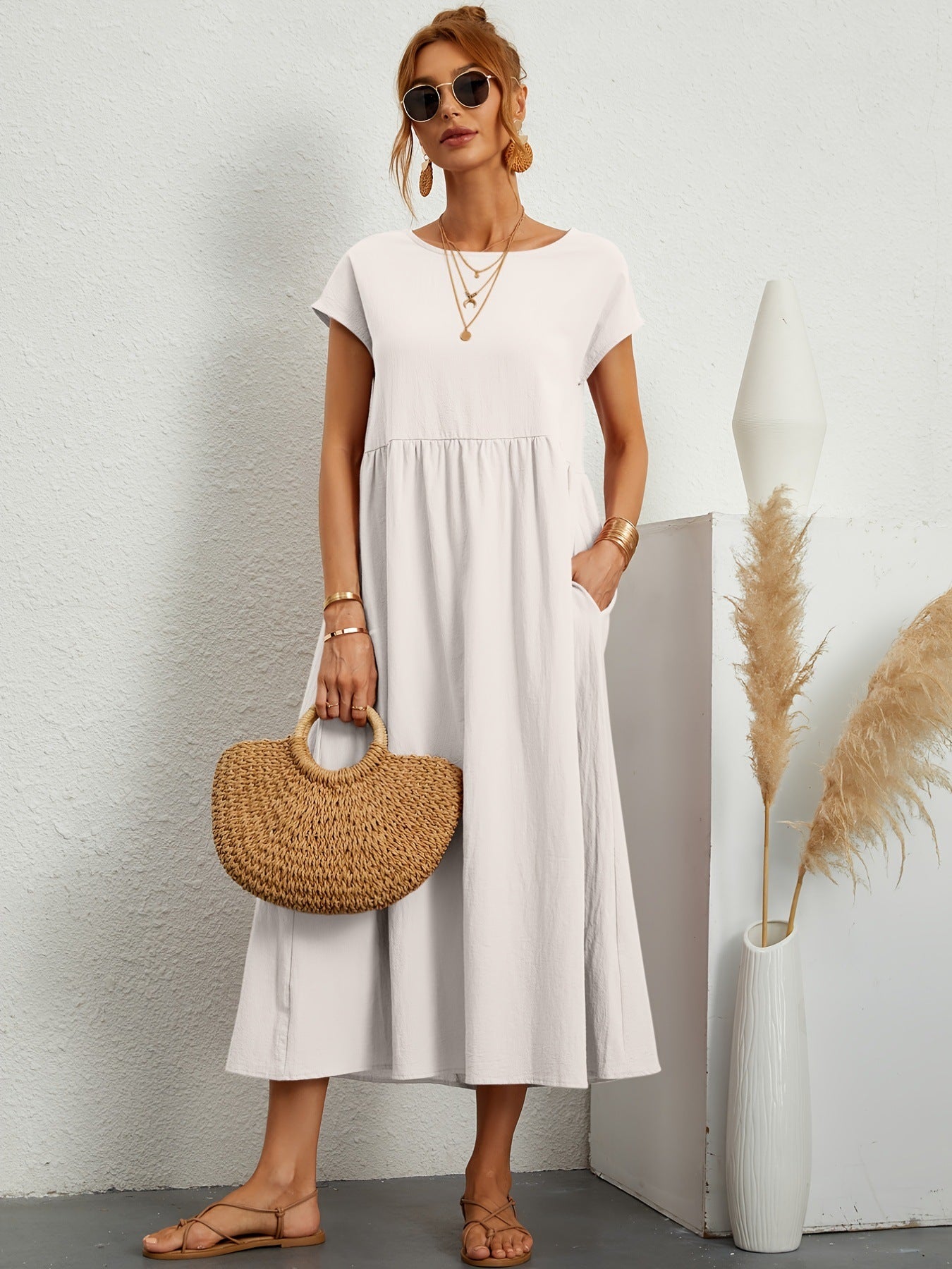 Robe Bohème Chic d’Été avec Poches